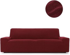 🛋️ Housse de canapé 3 places – Extensible & Antidérapante – Couleur Bordeaux