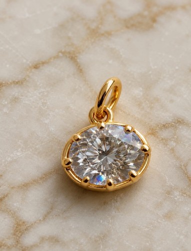 Collier halo ovale - , pendentif