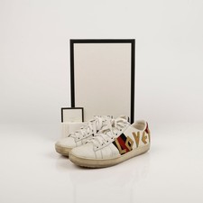 Gucci Sneakers en cuir blanc Love brodé 36 505328 61265510