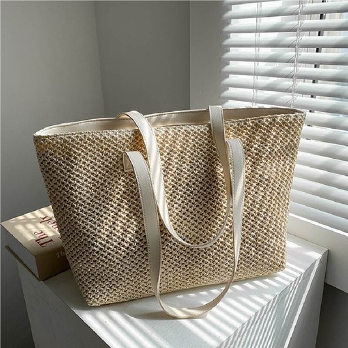 Sac main paille fourre tout - main,