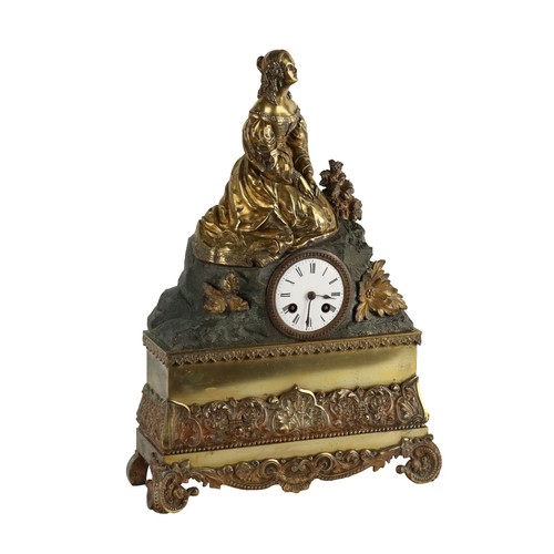 Pendule ancienne bronze - pendule, en