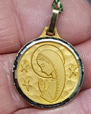 Belle médaille religieuse pendentif plaqué or vierge Marie neuve de stock #56