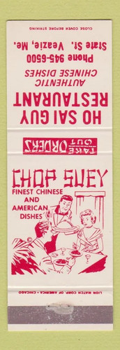 Matchbook cover sai guy - matchbook,