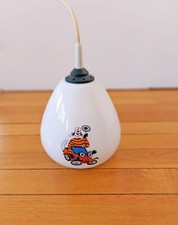 Ancienne Suspension Lustre Opaline Décor clown Chambre enfant Vintage Années 70