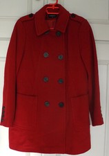 Manteau belle qualité avec cachemire CAROLL 40 rouge sombre détails trench
