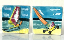 Lot de 2 Fèves La Mer Plage Planche Char à voile Galette des rois French charm