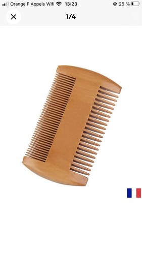 Peigne bois dents barbe - peigne, en