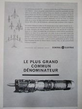 9/1963 PUB GENERAL ELECTRIC TURBOREACTEUR J79 B-58 F-104 F-4B A-5 FRENCH AD