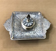 ancien encrier en bronze