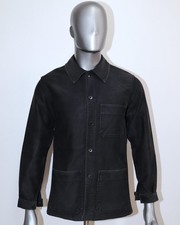 French Vintage 1950/60s Black Moleskin Work Chore Jacket Size S/M Made in France