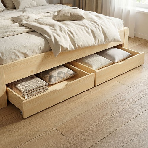 Lot tiroirs lit en bois - 2,
