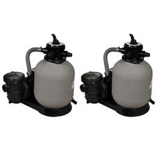 2x Pompes à Filtre à Sable 600 W Filtration Piscine Jardin Extérieur vidaXL