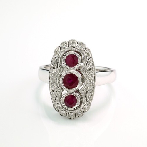 Bague rubis diamant - bague, et