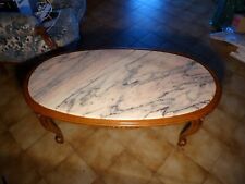 Table de salon avec canape 3 places et 2 fauteuils en merisier massif