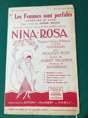 Partition operette nina rosa - operette,