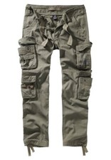 Brandit Pantalons Homme Coton Militaire Poches Pure Slim Fit Vert Olive