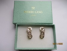 PIERRE LANG BOUCLES D OREILLE CLOUS DORE STRASS EN BOITE BIJOU FANTAISIE