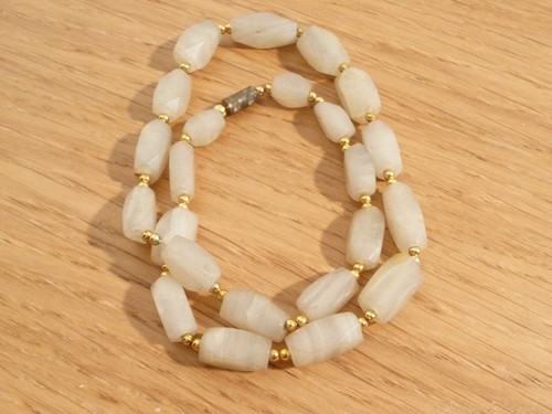 Collier pierre beige - collier, en