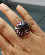 Bague grenat naturel ovale