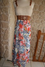 Robe longue multicolore neuve taille unique marque miss yoya (d)