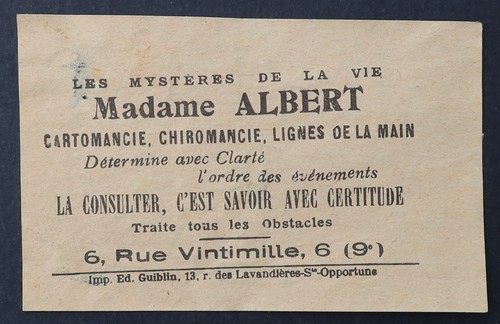 Carte visite publicité madame - carte,