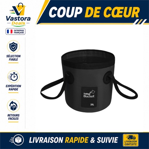 Seau pliable 20l - portable, noir