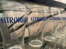 RARE LOT 6 SUPERBES ANCIENS VERRES CITRONBRESS LA SAVEUR DU FRUIT ?