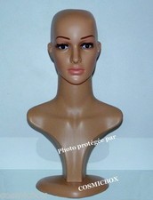 TETE de mannequin BUSTE femme vitrines chapeaux lunettes magasin foulard collier