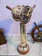 Ancien moteur de navire en laiton 28" commande télégraphe vintage marine coll...