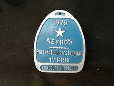 CHEVAUX PLAQUE CONCOURS HIPPIQUE 1er Prix des Touristes Lyonnais NEYRON 1970