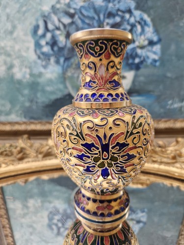 Vase doré émaux cloisonné - doré, &