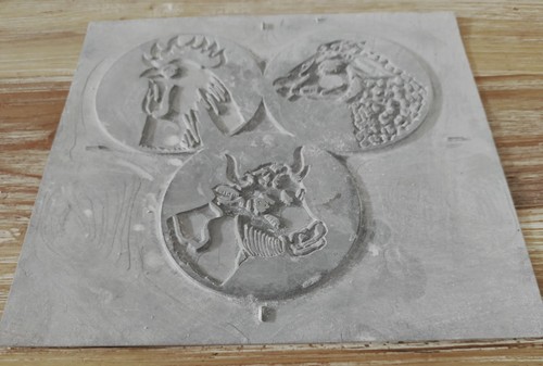 Plaque métae motif animaux - métae,