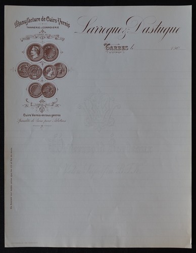 Facture tarbes 1900 cuir verni - facture,