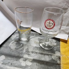 2  VERRES A BIERE PUBLICITAIRE BAR BIERE   CHAMPIGNEULLE