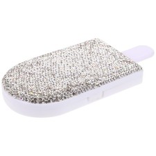 Miroir de maquillage à strass : petit miroir de poche compact pliable –
