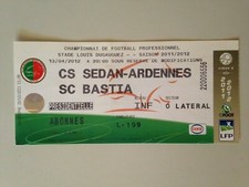 TICKET MATCH SEDAN - BASTIA 13 AVRIL 2012 - CHAMPIONNAT FRANCE