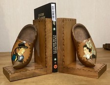 Deux Serre-livres Bretons Sabots En Bois 