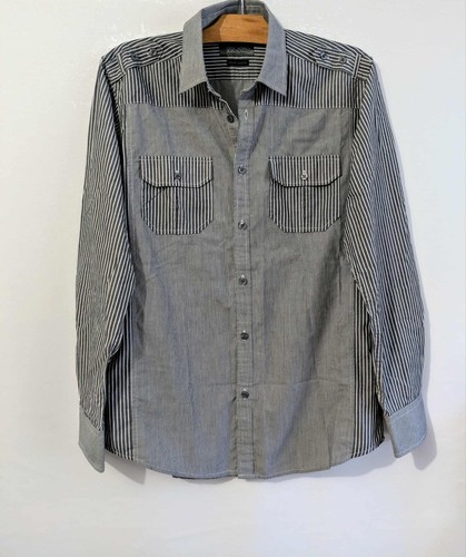 Chemise grise rayures - chemise,