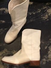 Authentique Bottes Cuir Blanche Chanel 39 Tbe 