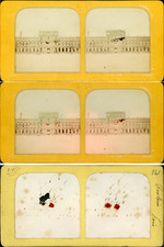 Stéréo, Paris, Palais des Tuileries vintage stéréo card tissue, carte jour et nu