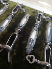 COFFRET 6 MANCHES CÔTELETTES ARGENT MINERVE Art Nouveau TBE Mo Ravinet D'enfert