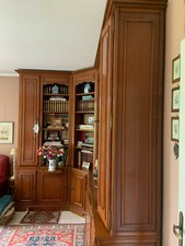 Bibliothèque d'angle finition merisier MD