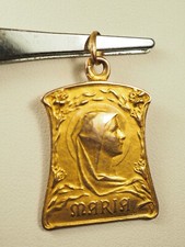 MEDAILLE ANCIENNE ART NOUVEAU PLAQUE OR LASSERRE ANTIQUE RELIGIOUS MEDAL
