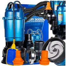 Pompe de relevage broyeur 3000W flotteur fosse septique 11000L/h 4 connecteurs