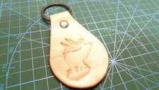 LEATHER KEYCHAIN BULL ELK KEY