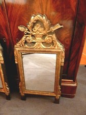 Miroir Style Louis XVI En Bois Sculpté Et Doré 