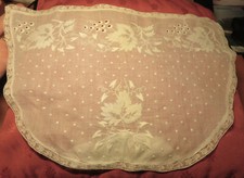 COIFFE ancienne LINON BLANC BRODÉ main FEUILLAGES & BAIES POINT de SABLE XIXè