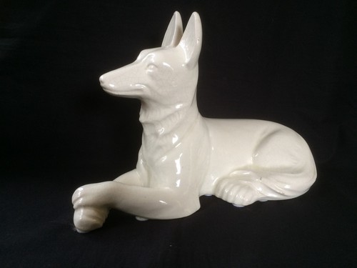 Chien blanc porcelaine - chien,