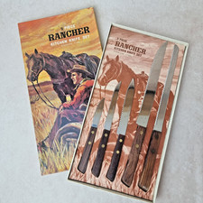 Set 5 Couteaux Vintage Rancher – Manches Bois – Style Western