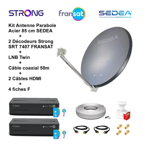 Kit parabole 85cm lnb - +, twin